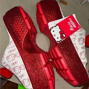 CROCS. Woman’s Sz 10 Hello Kitty Slippers - White and Red